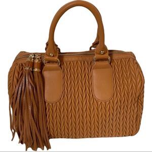 Brown Faux Leather Hand Bag
